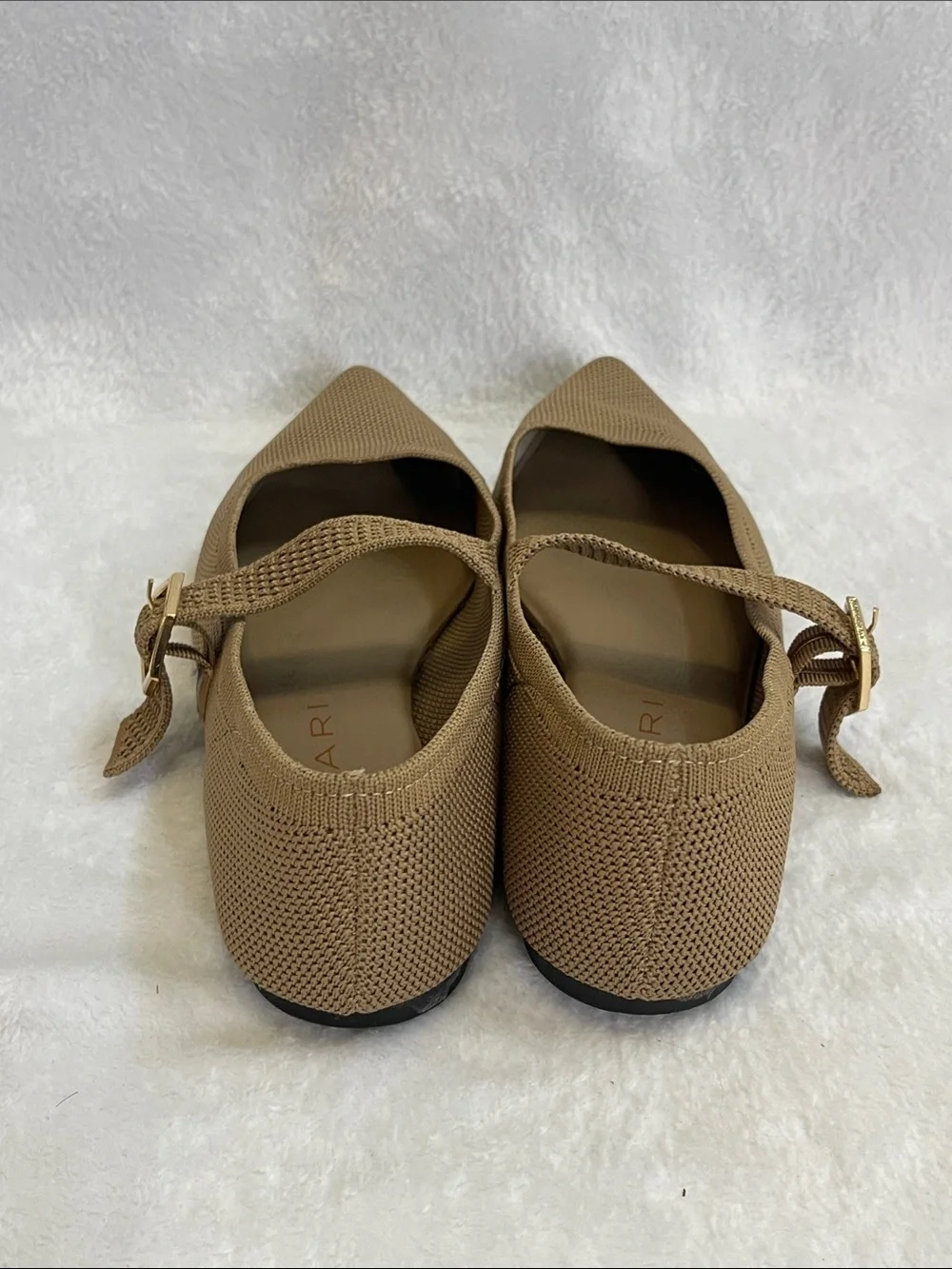 Tahari Valencia Tan Pointed-Toe Mary Jane